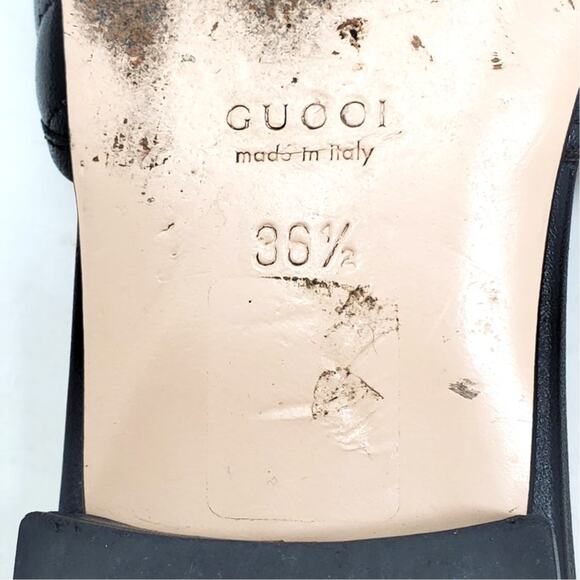 Gucci Marmont Double G Flat Sandals Quilted Black Leather 646169 Size 36.5 - Picture 10 of 10